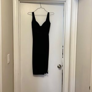 Black Nasty Gal midi dress with slit